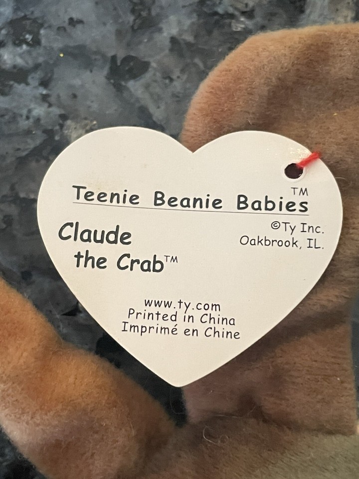 Rare TY McDonalds Teenie Beanie Baby Claude The Crab Tag 1993 With