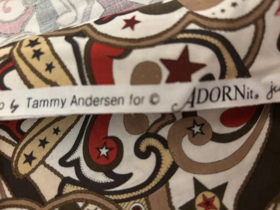 23X36+ BUCKAROO Tammy Andersen Cowboy ADORN IT Rope STAR Rust Brown QUILT FABRIC - Image 2 of 4