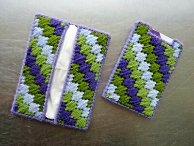 D] Tissue Holder and Card Cover, Handmade in Plastic Canvas