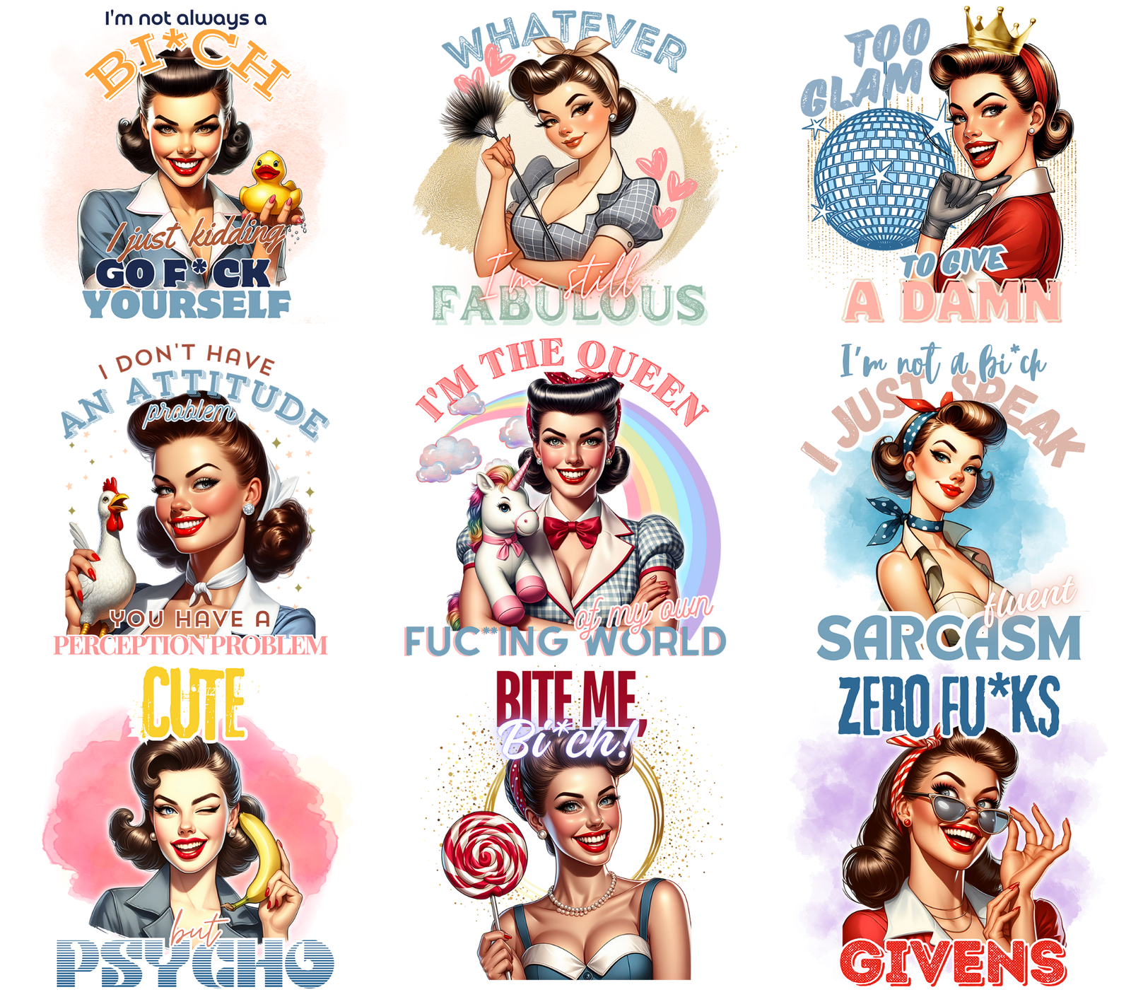 20 oz Graphic Tumbler- Sarcasm Funny pinup girl 49