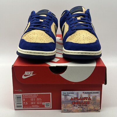 Size 9 - Nike Dunk LX Blue Suede W Blue Tan White Black Leather