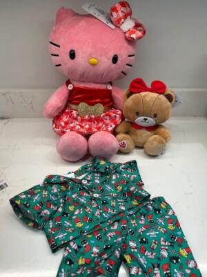 BUILD A BEAR JOLLY HOLLY HELLO KITTY, PJS, KLEID & KLEINER KUMPEL NEU MIT ETIKETT