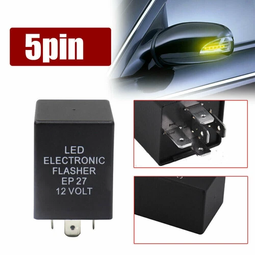 5-Pin EP27 FL27 Electronic LED Flasher Relay Fix As Turn Signal Hyper Flash Fix - Picture 4 of 13