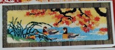 Bucilla Rug Canvas Latch Hook Wall Hanging 15"X48" Summer Stream NEW 12626 VTG