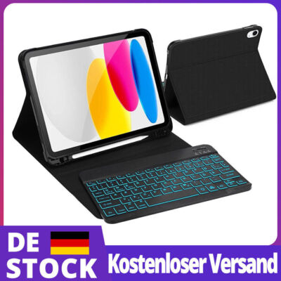 Bluetooth Tastatur Schutzhülle für iPad 10.9'' 10th Gen mit Stifthalt Silikon Neu