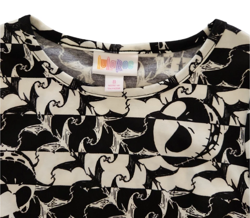 Vestido LulaRoe Disney Jack Skeleton 8 Mae Bolsillo Pesadilla Antes de Navidad NUEVO Foto 3 de 3