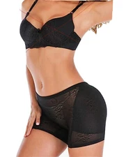 Seamless Black Lace Padded Shaper Butt / Hip Lifter Enhancer Tummy Control Small
