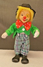 Ancien Clown Automate Musical Porcelaine Vêtement Vert Collection