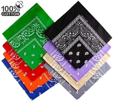 12Pcs Lot 100% Cotton Paisley Print Bandana Head Wrap Scarf Face Mask Neck Cover