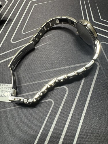 CITIZEN $350 WOMENS ECO-DRIVE AXIOM DIAMOND SILVER/ BLACK DIAL WATCH EX1538-50E - Picture 12 of 17