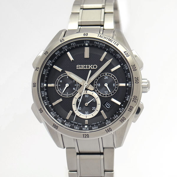 Seiko Brightz 8B92-0AB0 SAGA193 World Time Chronograph Solar