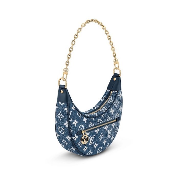 LOUIS VUITTON Chain Shoulder Bag M81166 Loop Denim Monogram