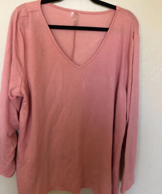 Silver wear Lifestyle Shirt Blouse Womens 3XL Plus Blush Pink Staple Work Out