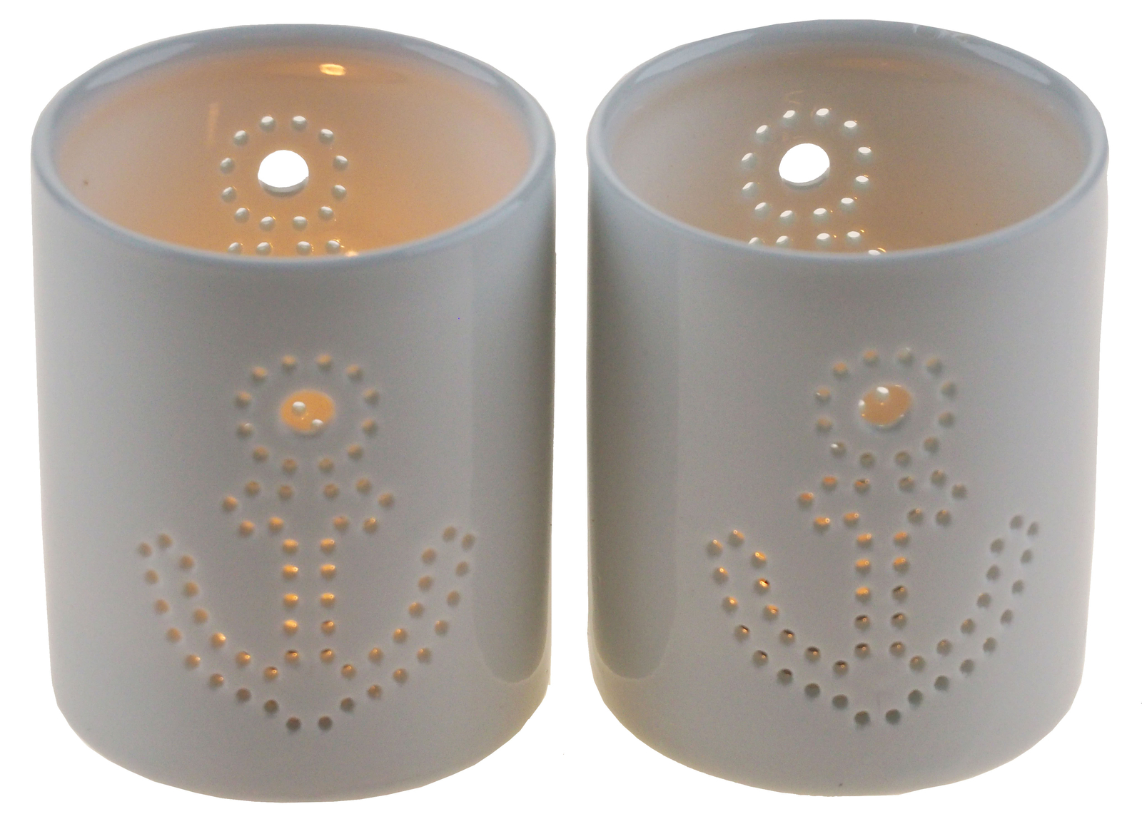 Anchor Nautical Votive Tea Light Candle Holders (Set of 2)