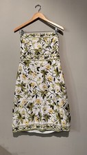 Ann Taylor Strapless Dress Womens Size 8 White Yellow Floral