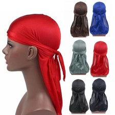 Men Women Bandana Doo Durag Rag Headwear Unisex Silk Pirate Cap Headwrap Ha L3Q2