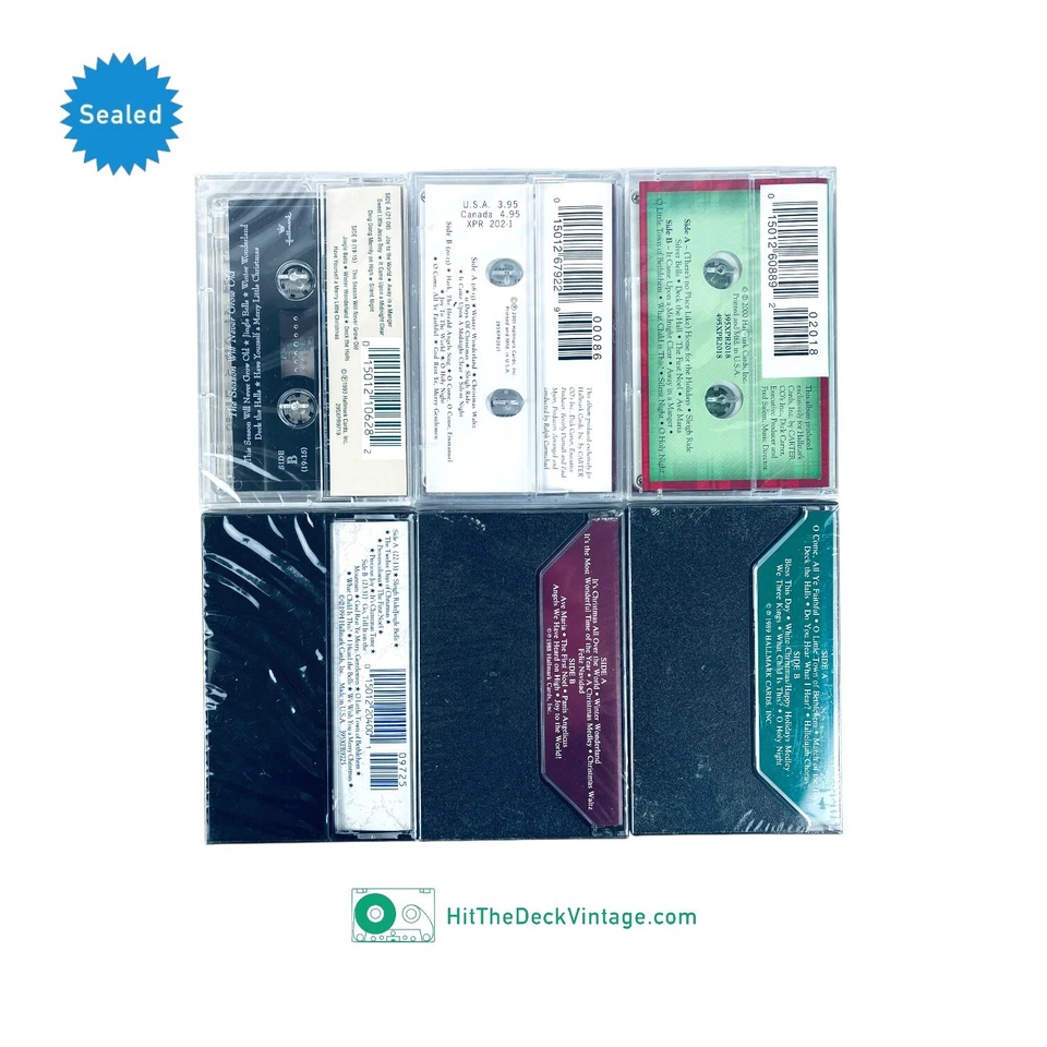 6 Hallmark Christmas Holiday Cassette Tapes: Joy, Carols, Season, Spirits SEALED - Image 2 of 3
