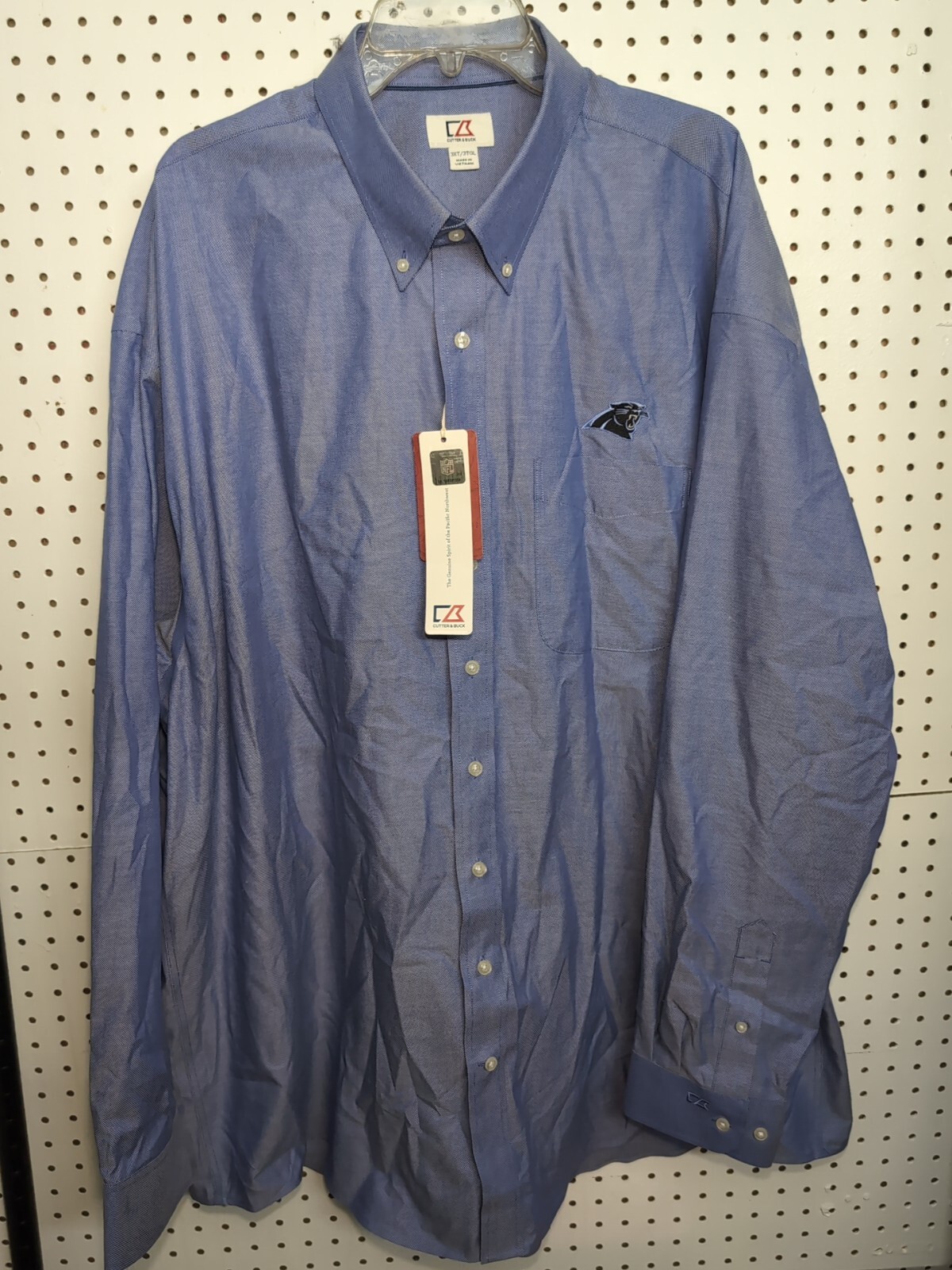 Carolina Panthers-Cutter & Buck CB-Men's Button Up Shirt Sz 3XT/3TGL Long Sleeve