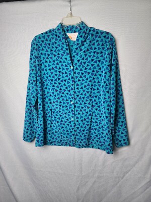 Pendleton Retro Triangles Women s Button Down Super Soft Top -Size 10