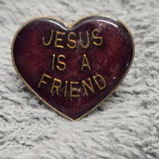 Hat Pin Religious Jesus is a Friend Lapel Pin Push Pin