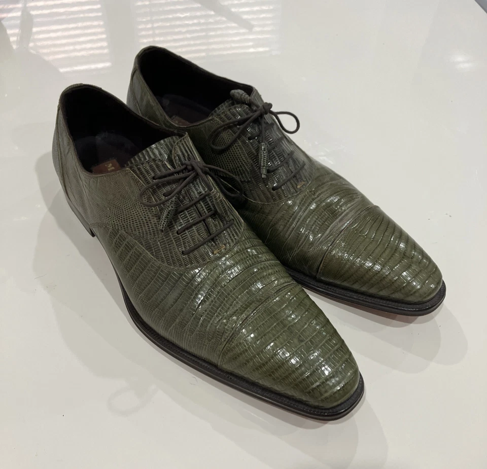 Mezlan Vero Cuoio $595 MSRP Genuine Lizard Lace Up Exotics Dress Shoes Size 10M - Image 2 of 4