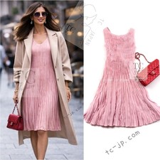 $3.3K CHANEL 13C Cashmere Linen Ruffle Knit A-Line Dress Apricot 34 36 US2 4