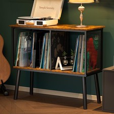 Record Player Stand with Adjustable Divider Vinyl Storage Holder Up... Fast Ship