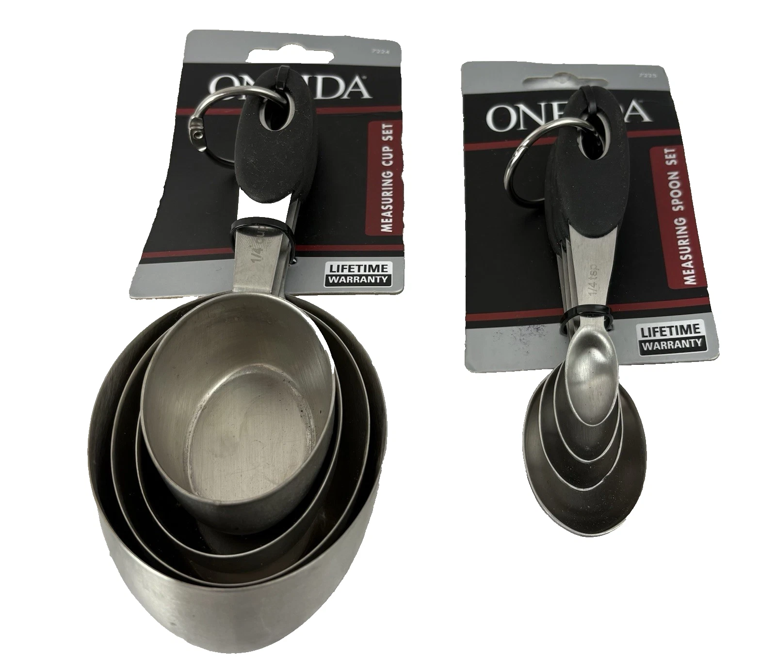 Oneida Stainless Steel 4pc Measuring Cup & Measuring Spoon Set Kitchen Utensils