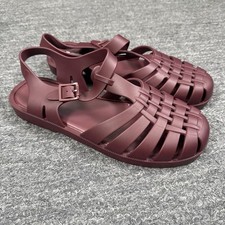 Melissa Jelly Shoes Men 44 12 Matt Edge Burgundy Fisherman Y2K Cruise Resort
