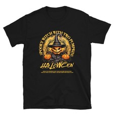 Halloween - Spooky Witch with Two Pumpkins. T-Shirt
