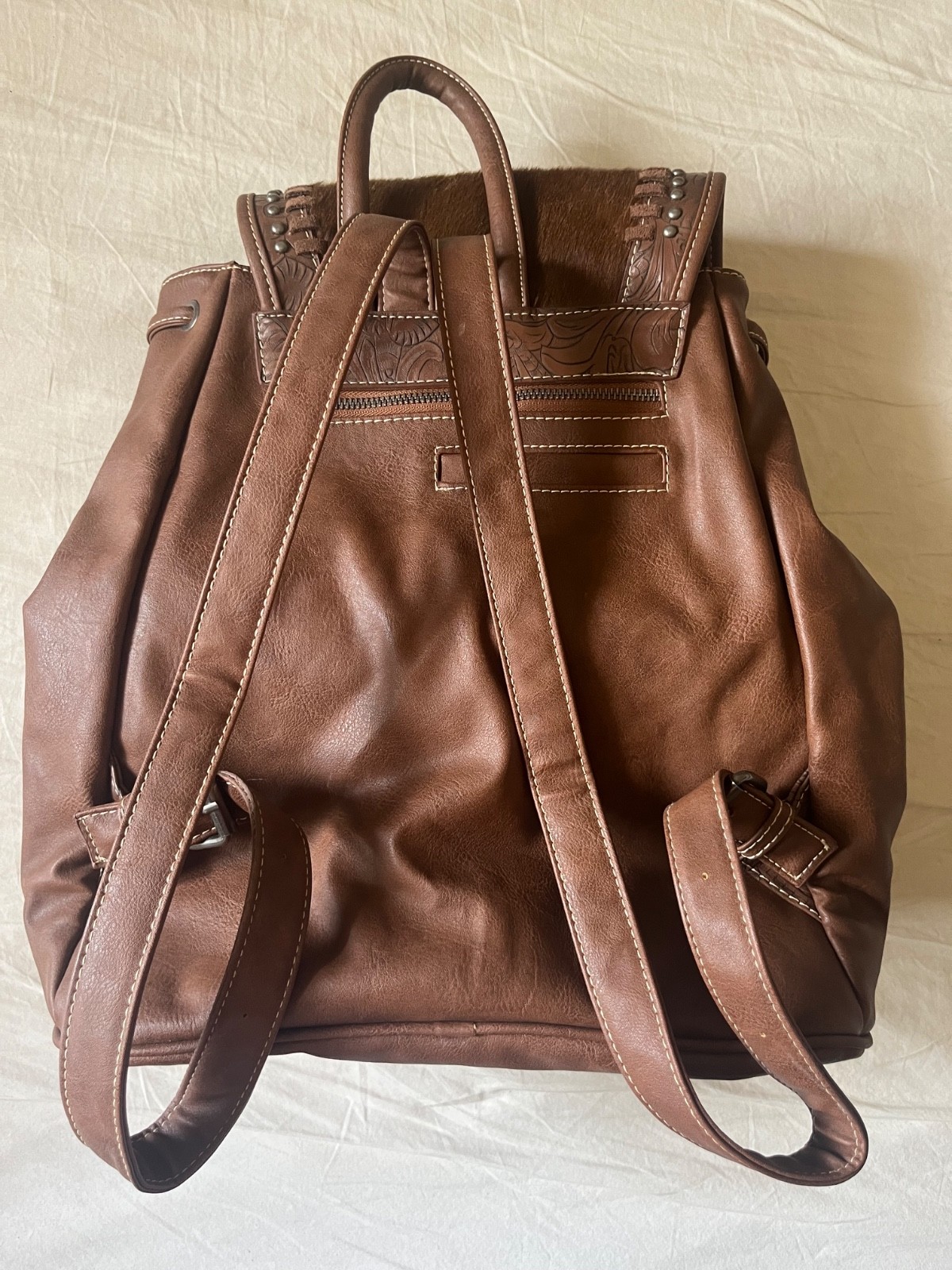 Trinity Ranch Backpack Western + Tooled Leather L… - image 3