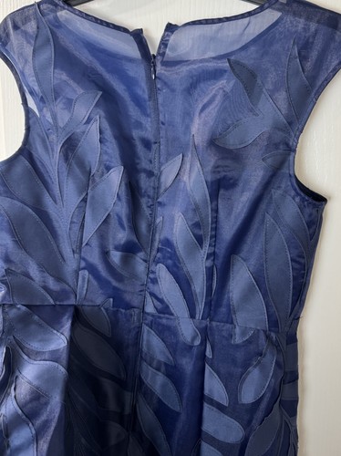 Adrianna Papell Größe 4 U-Boot-Ausschnitt Organza Applikation Ballkleid marineblau NEU $ 349 - Bild 15 von 15