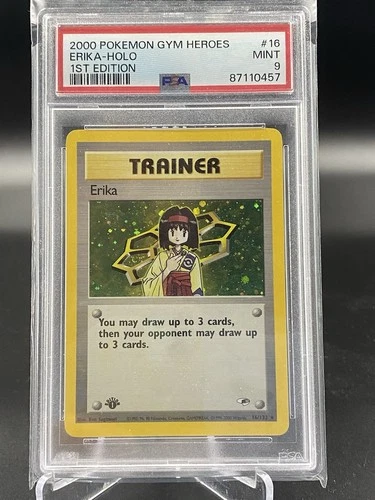 2000 Pokemon Gym Heroes #16 Erika-Holo 1st Edition PSA 9 Holo Rare Trainer