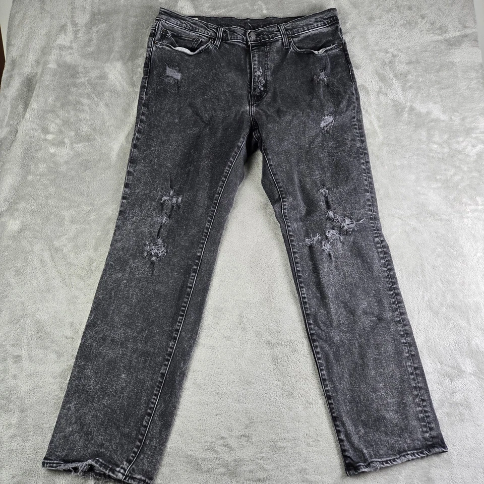 Pantalones de mezclilla Levis 541 para hombre 36x32 negros premium modernos grandes E desgastados descoloridos de fábrica Foto 2 de 4