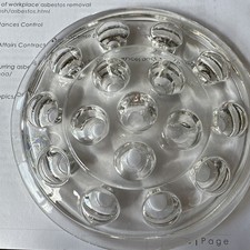 Clear Glass Round Frog Flower Holder 16 Holes Heavy Domed Glass Hldr Vintage