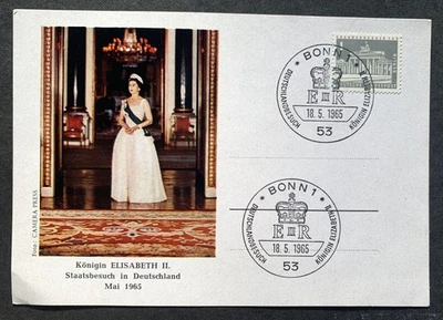 Germany 1965 Berlin - souvenir card visit Queen Elizabeth II. Bonn - Bild 1 von 2