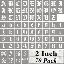 2 Inch Alphabet Letter Stencils for Painting - 70 Pack Old English Letter Ste...
