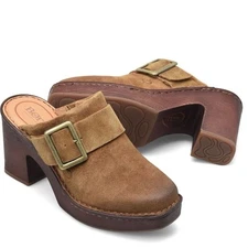  Born Hannah Bohemian Suede Clog Mules | Women’s 10M | NWT | Honey Brown