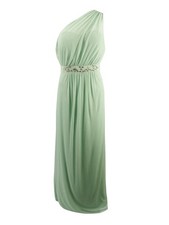 Adrianna Papell Women's Embellished One-Shoulder Gown (2, Mint)