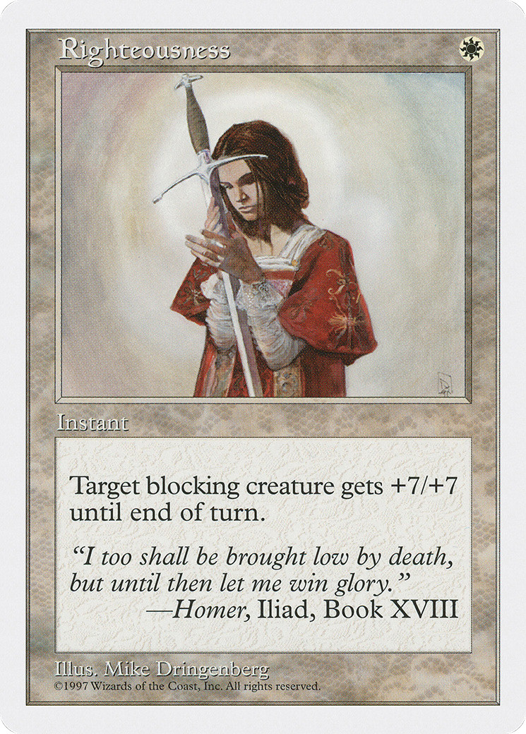 Righteousness (LP) Fifth Edition 5ED Magic MTG