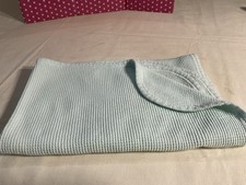 VTG. SWEET TREASURES BLUE 100% COTTON THERMAL BABY BLANKET, LAUNDERED, USA MADE