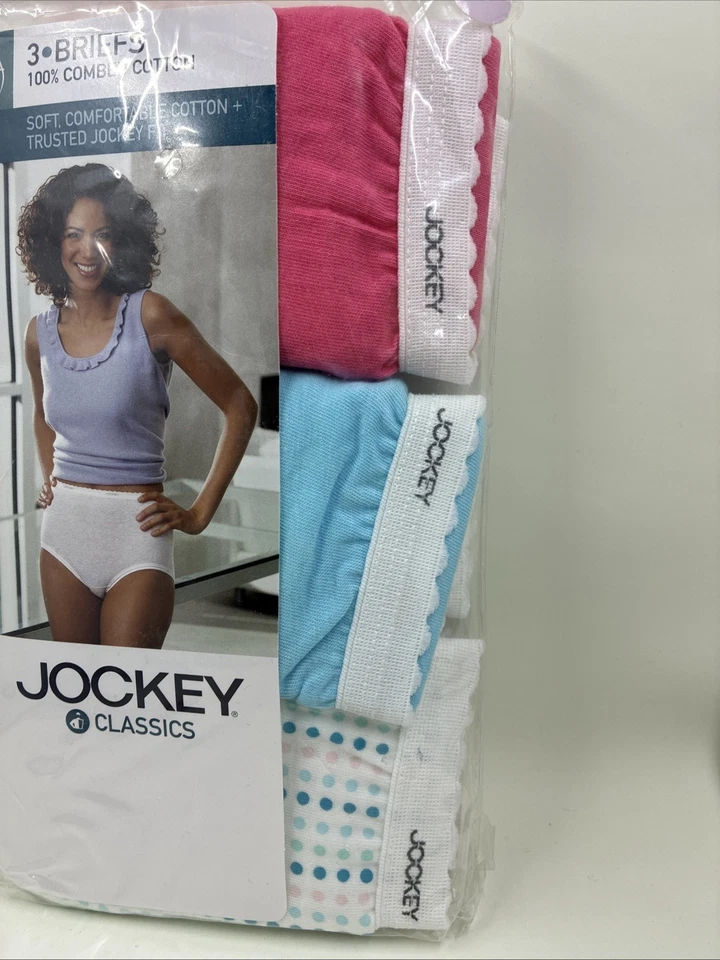 Jockey Classics 3 Calzoncillos Bragas Ropa Interior 9450 Talla 6 Rosa, Azul, Lunares 2009 Foto 3 de 4