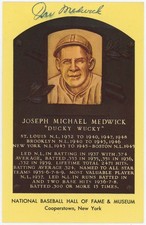   Joe Medwick Signed Yellow HOF Plaque 6 717204