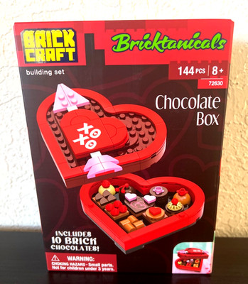 Brickcraft Chocolate Box Building Kit 144pc. SET Heart Shaped Valentine NEW+BOX