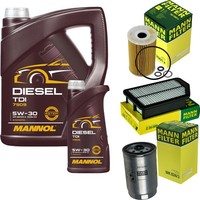 Inspektionspaket 6L Mannol Diesel TDI 5W-30 FüR KIA Carens IV Hyundai I40 CW