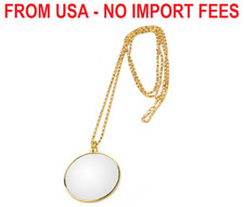 Magnifying Glass Necklace Monocle, 5X Necklace Magnifier with 1.6 Inch Glass Len