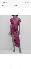 $675 In The Mood For Love Women's Pink Bercot Sequin Ruched Dress Size S