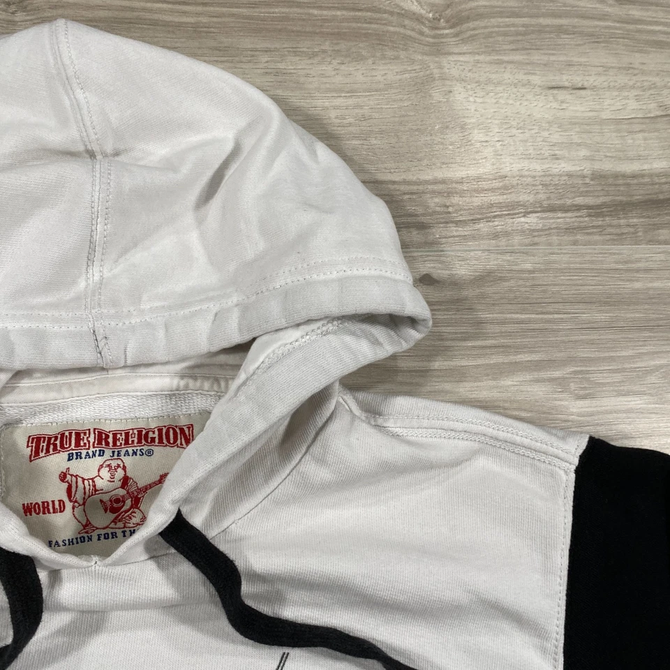 Sudadera con Capucha True Religion Para Hombre Pequeña Blanca Pullover Sudadera Algodón Skyline Foto 4 de 4