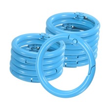 12-Pack Metal Spring O Rings, 1" Zinc Alloy Keyring Buckle Blue