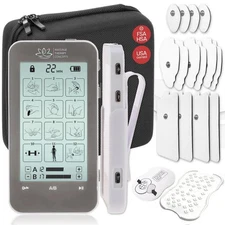 Deluxe TENS Unit Muscle Stimulator & Accessories - Non-Invasive EMS Machine f...